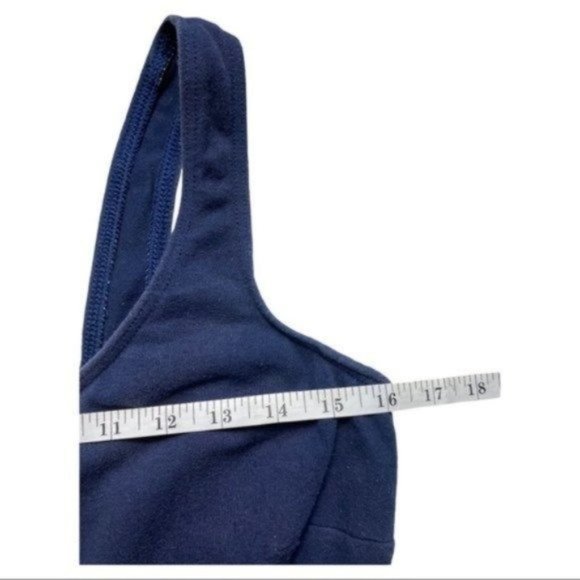 Vintage One Piece Romper Shorts Bathing Suit Blue Plaid Checkered one piece - Picture 8 of 13